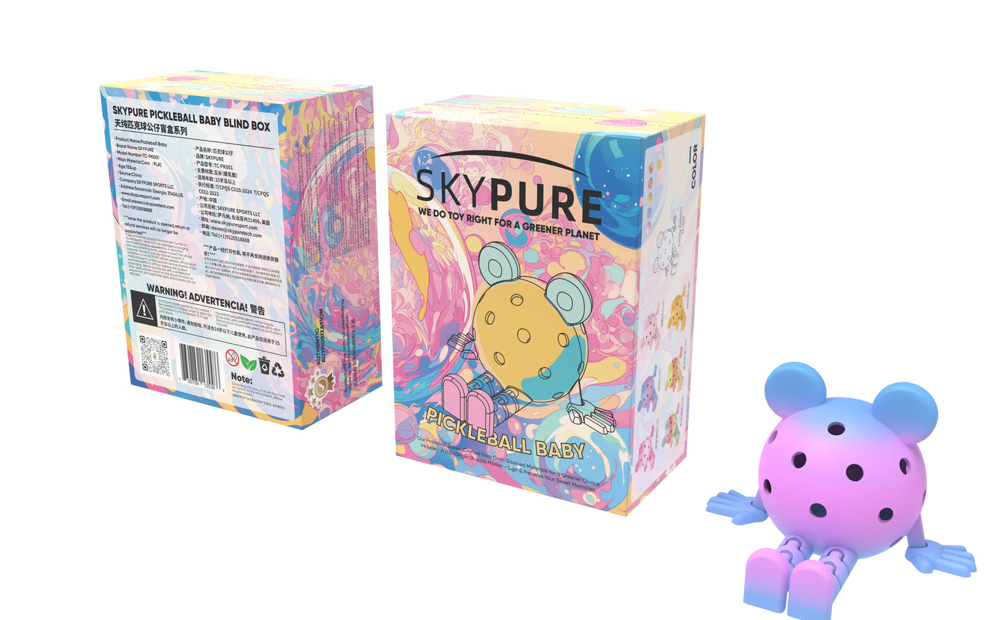 SKYPURE Pickleball Buddy blind box (Officially Licensed) Natural corn material collect Lucky Edition to win the grand prize a master-level Pickleball Paddle set worth $220 Bonus a free U.S. signature pen