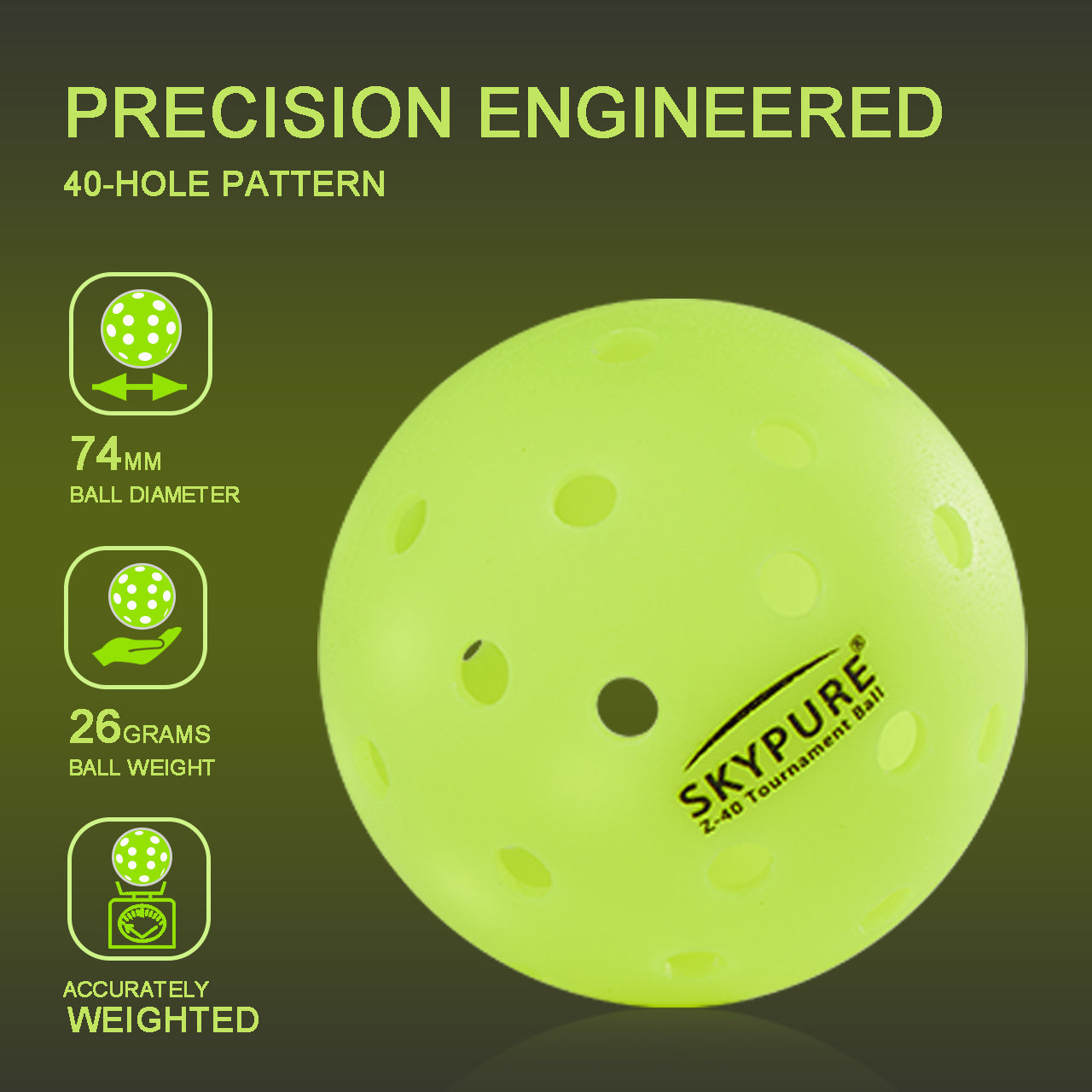 SKYPURE Z-40 锦标赛用球 196 个球/49 个桶 - 使用您的 PickleballClub 代码获得更多折扣!