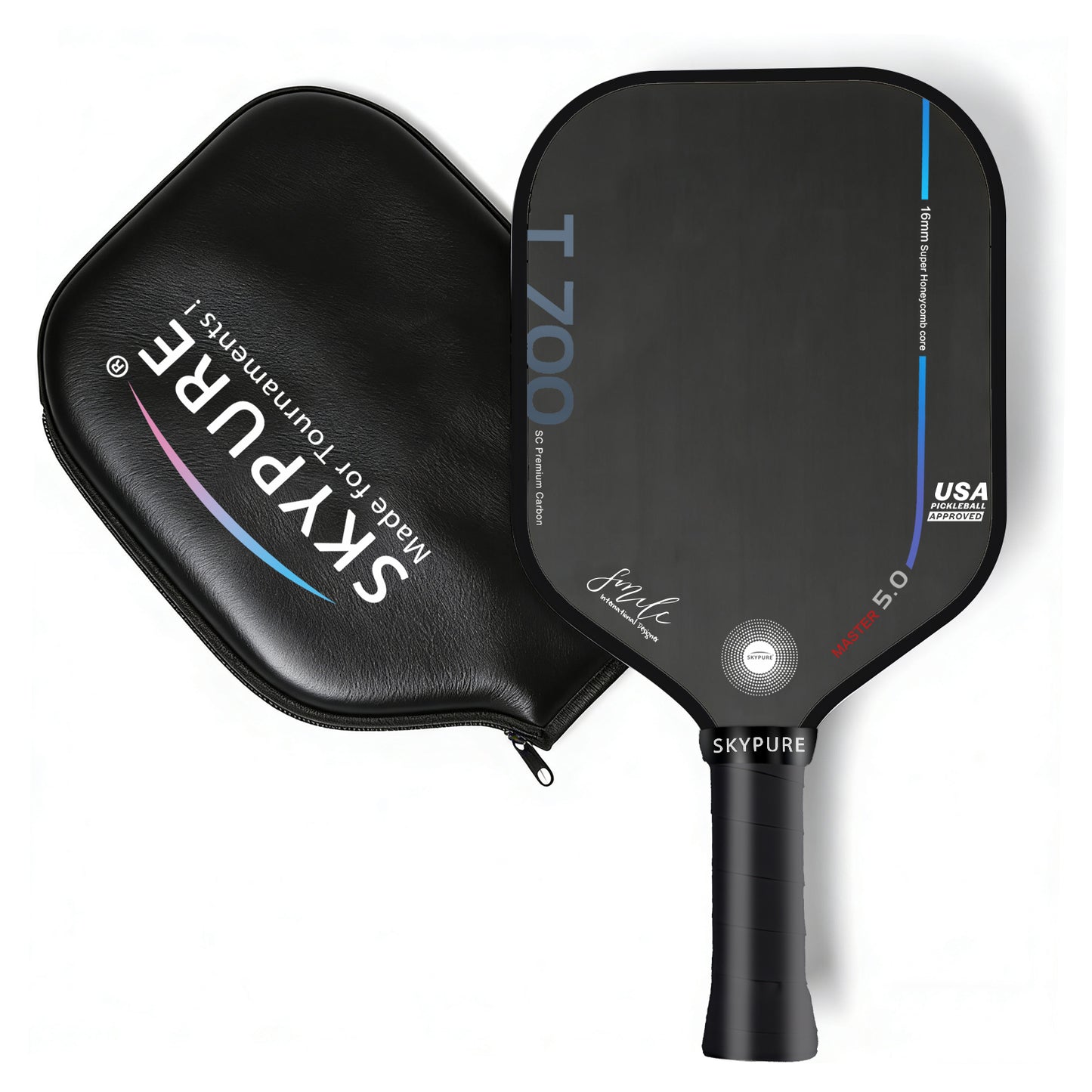 SkyPure Master 5.0 战术突击型匹克球拍 - 采用专有的时间冻结技术，专为追求战术打法的进阶球员设计，专业级工程，可实现精准落点、旋转控制和击球变化。