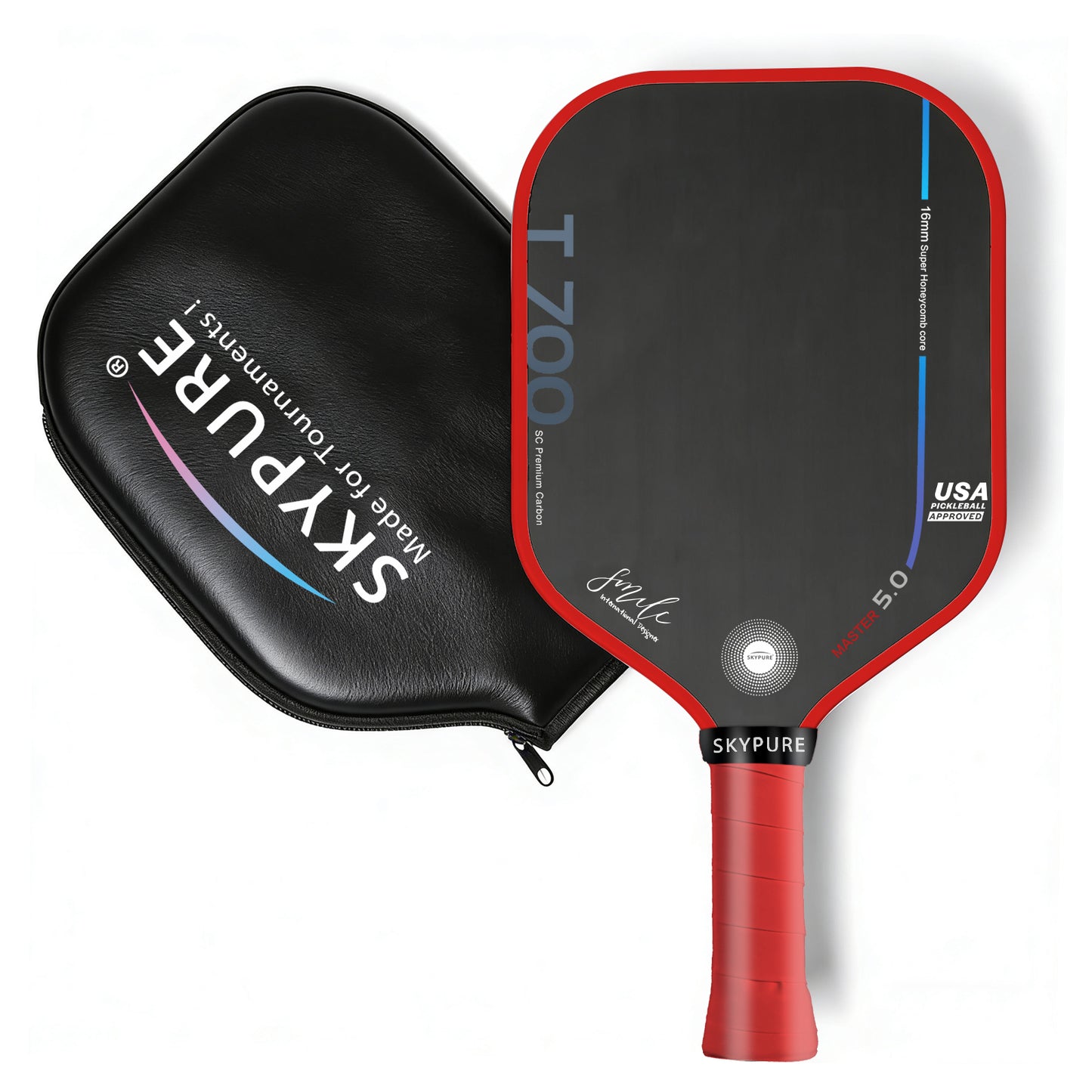 SkyPure Master 5.0 战术突击型匹克球拍 - 采用专有的时间冻结技术，专为追求战术打法的进阶球员设计，专业级工程，可实现精准落点、旋转控制和击球变化。