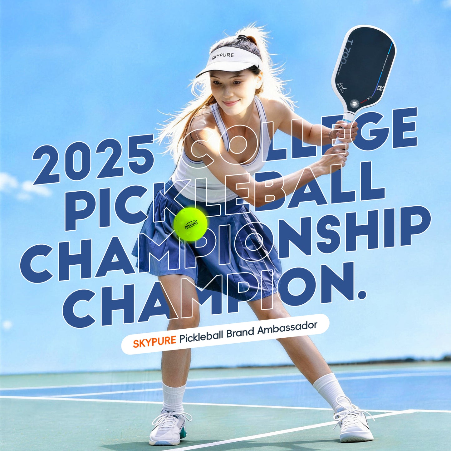 SkyPure Master 5.0 战术突击型匹克球拍 - 采用专有的时间冻结技术，专为追求战术打法的进阶球员设计，专业级工程，可实现精准落点、旋转控制和击球变化。