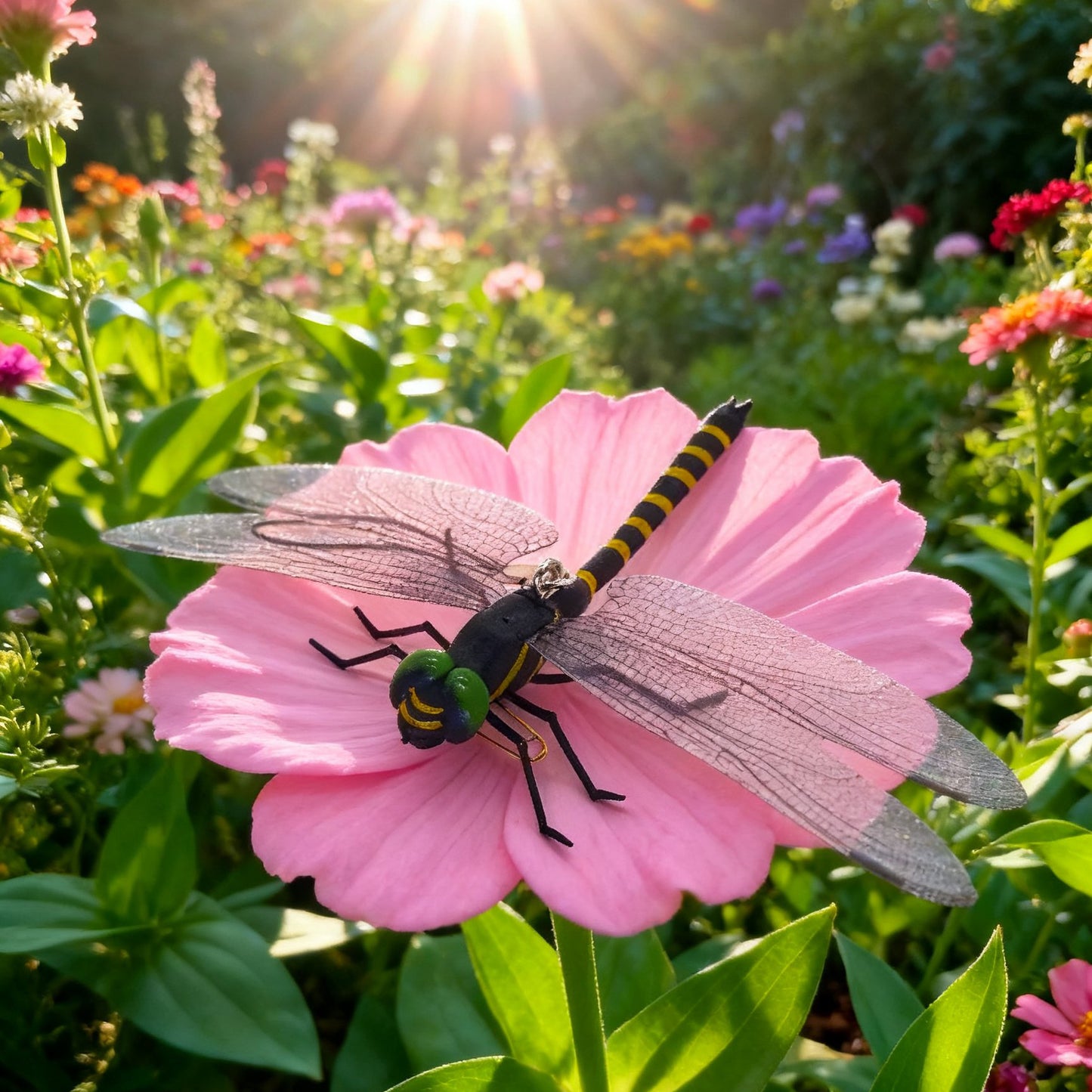 3D Artificial Dragonfly Bug Repellent (4Pcs) – Lifelike Outdoor Hanging Ornament & Garden Decor – Natural Fly,Durable PVC Hanging Use