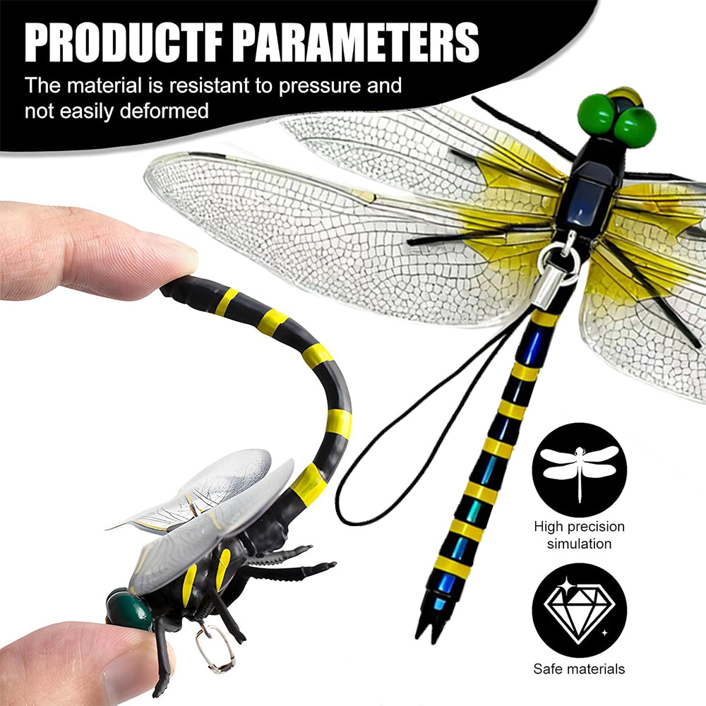 3D Artificial Dragonfly Bug Repellent (4Pcs) – Lifelike Outdoor Hanging Ornament & Garden Decor – Natural Fly,Durable PVC Hanging Use