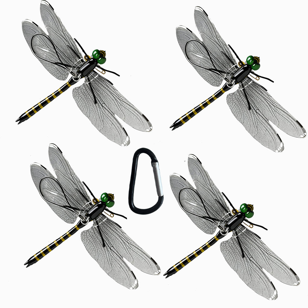 3D Artificial Dragonfly Bug Repellent (4Pcs) – Lifelike Outdoor Hanging Ornament & Garden Decor – Natural Fly,Durable PVC Hanging Use