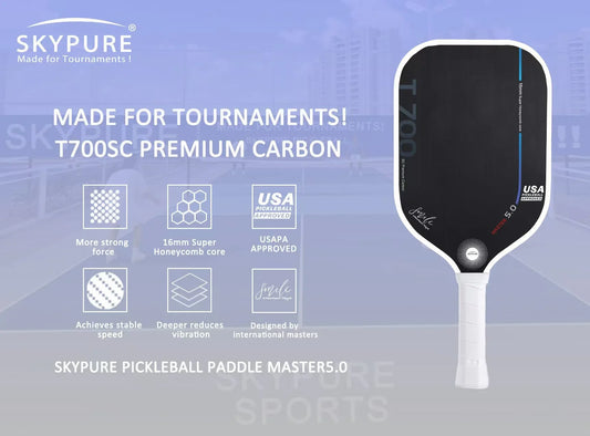 SkyPure Master 5.0 Tactical Assault Pickleball Paddle - Powered by proprietary Time-Freeze Technology Designed Exclusively for Advanced Players Pursuing Tactical Gameplay Pro-Level Engineered for Precision Placement, Spin Control, Shot Variability