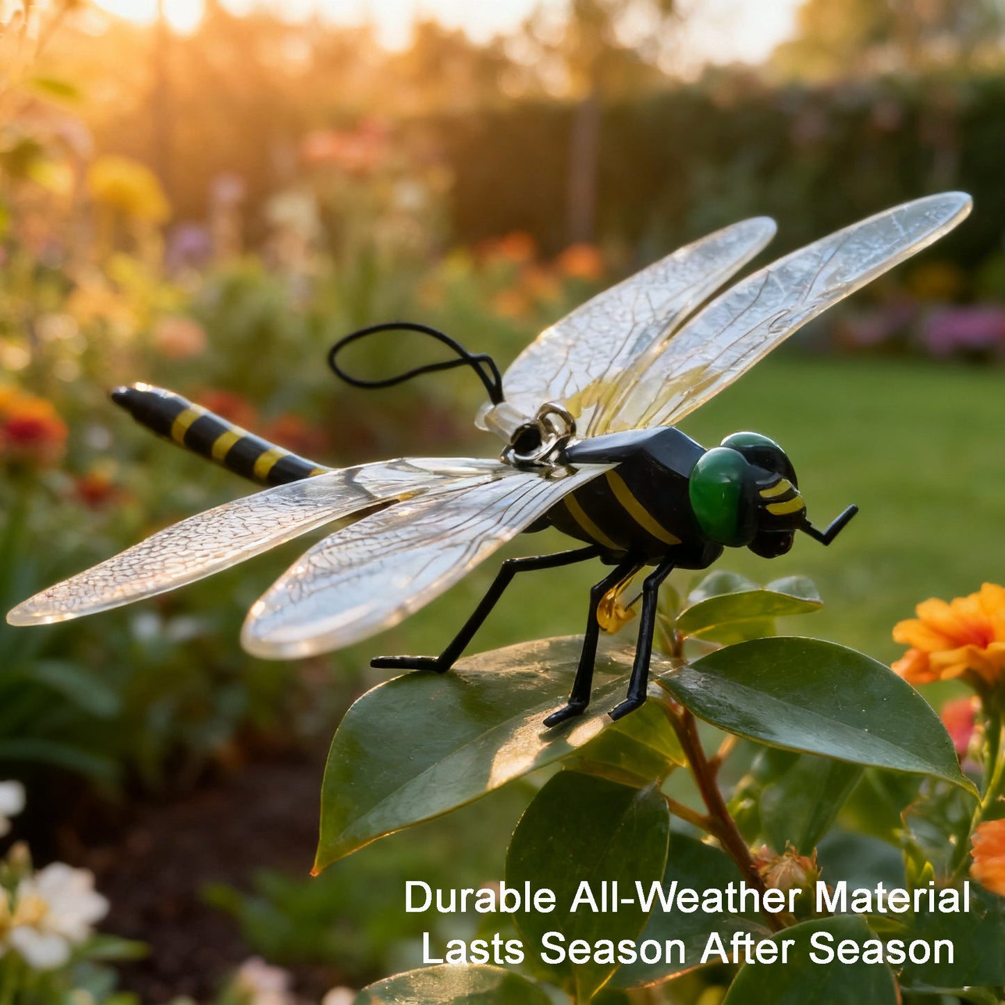 3D Artificial Dragonfly Bug Repellent (4Pcs) – Lifelike Outdoor Hanging Ornament & Garden Decor – Natural Fly,Durable PVC Hanging Use